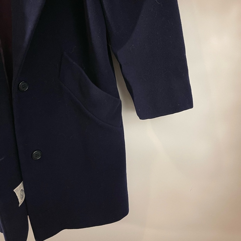 ✨Vintage✨ Holt Renfrew Navy Pea Coat with Corduroy Neckline size 7/8 - Picture 2 of 11